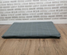 Load image into Gallery viewer, Grey Check Wool Feel Pet Mat 91cm x 66cm