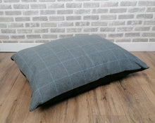 Load image into Gallery viewer, Grey Check Wool Feel Pet Cushion 91cm x 66cm