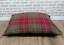 Load image into Gallery viewer, Red Check Wool Feel Pet Cushion 91cm x 66cm
