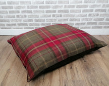 Load image into Gallery viewer, Red Check Wool Feel Pet Cushion 91cm x 66cm