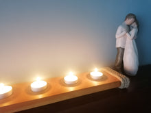 Load image into Gallery viewer, Rustic Wooden Tea Light Holder Finished in oak Wood Stain