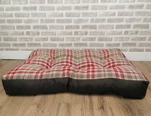 Load image into Gallery viewer, Pet Mattress Pillow 91cm x 68cm-Red Check Wool Feel Fabric