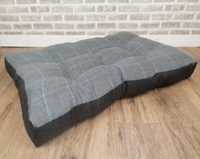 Load image into Gallery viewer, Pet Mattress Pillow 91cm x 68cm-Grey Check Wool Feel Fabric