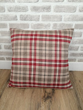 Load image into Gallery viewer, 4 X 20" (50cm) Covers & Cushions -Red Check Wool Feel Fabric