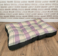 Load image into Gallery viewer, Pet Mattress Pillow 91cm x 68cm-Lilac Check Wool Feel Fabric