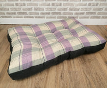 Load image into Gallery viewer, Pet Mattress Pillow 91cm x 68cm-Lilac Check Wool Feel Fabric