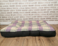 Load image into Gallery viewer, Pet Mattress Pillow 91cm x 68cm-Lilac Check Wool Feel Fabric
