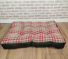 Load image into Gallery viewer, Pet Mattress Pillow 91cm x 68cm-Red Check Wool Feel Fabric