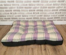 Load image into Gallery viewer, Pet Mattress Pillow 91cm x 68cm-Lilac Check Wool Feel Fabric