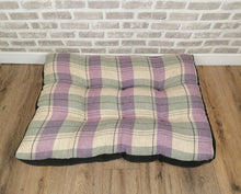 Load image into Gallery viewer, Pet Mattress Pillow 91cm x 68cm-Lilac Check Wool Feel Fabric