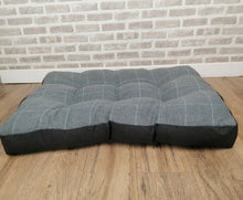 Load image into Gallery viewer, Pet Mattress Pillow 91cm x 68cm-Grey Check Wool Feel Fabric