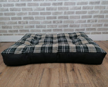 Load image into Gallery viewer, Pet Mattress Pillow 91cm x 68cm-Black & Grey Check Upholstery Fabric