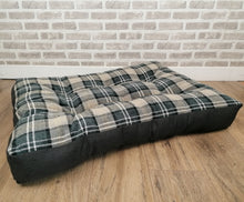 Load image into Gallery viewer, Pet Mattress Pillow 91cm x 68cm-Black & Grey Check Upholstery Fabric