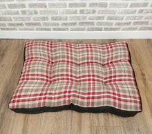 Load image into Gallery viewer, Pet Mattress Pillow 91cm x 68cm-Red Check Wool Feel Fabric