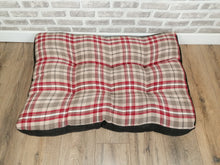Load image into Gallery viewer, Pet Mattress Pillow 91cm x 68cm-Red Check Wool Feel Fabric