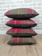 Load image into Gallery viewer, 18" Red Tartan Check Cushion Covers With Inserts -Set of 2, 4 or 6