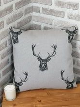 Load image into Gallery viewer, 18" Grey Highland Stag Cushion Covers With Inserts -Set of 2, 4 or 6