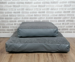 Luxury Dog Mattress Available In 2 Sizes-Grey Soft Touch Jumbo Cord Fabric