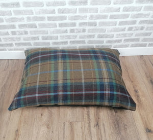 Multi Colour Check Wool Feel Pet Cushion 91cm x 66cm