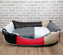 Load image into Gallery viewer, Patchwork Faux Leather Dog Bed