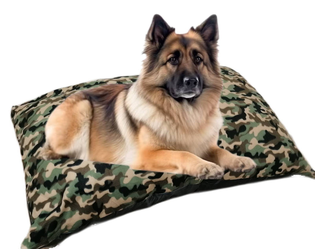 XL Extra Large Camo Fleece Cushion Dog Bed