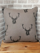 Load image into Gallery viewer, 18&quot; Brown Highland Stag Cushion Covers With Inserts -Set of 2, 4 or 6