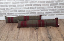 Load image into Gallery viewer, Pair of Red Tartan Wool Feel Fabric Draught Excluders