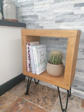 Load image into Gallery viewer, Rustic Cube Storage Unit/Side Table With/Without 20cm Hairpin Legs