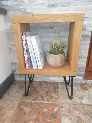 Rustic Cube Storage Unit/Side Table With/Without 20cm Hairpin Legs