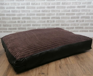 Luxury Dog Mattress Available In 2 Sizes-Brown Soft Touch Jumbo Cord Fabric