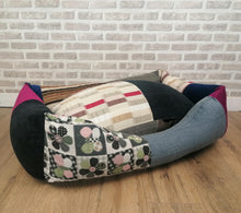 Load image into Gallery viewer, Large L Handmade Unique Patchwork Dog bed In Mixed Fabric And multiple Colours