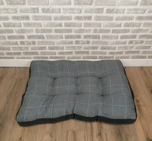 Load image into Gallery viewer, Pet Mattress Pillow 91cm x 68cm-Grey Check Wool Feel Fabric