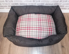 Load image into Gallery viewer, Brown/Red  Fabric Dog Bed In Sizes Small, Medium &amp; Large