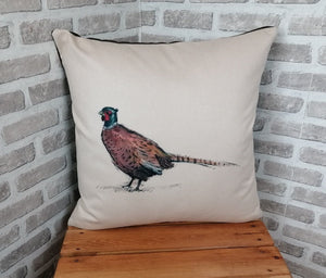 22" Pheasant Cushion Covers With Inserts -Set of 2 or 4