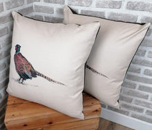 Load image into Gallery viewer, 22&quot; Pheasant Cushion Covers With Inserts -Set of 2 or 4