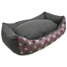 Load image into Gallery viewer, Grey/Purple Spotted Large Dog Bed Pet Bed Dogbed Petbed