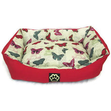 Load image into Gallery viewer, RED BUTTERFLY LARGE DOG BED PET BED DOGBED PETBED