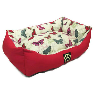 RED BUTTERFLY LARGE DOG BED PET BED DOGBED PETBED