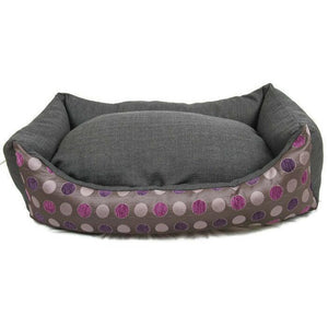 Grey/Purple Spotted Large Dog Bed Pet Bed Dogbed Petbed