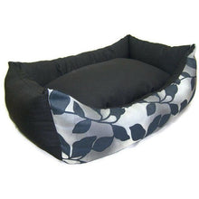 Load image into Gallery viewer, Large Black/Grey Floral Bed Pet Bed Dogbed Petbed