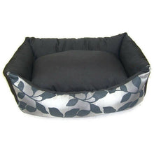 Load image into Gallery viewer, Large Black/Grey Floral Bed Pet Bed Dogbed Petbed