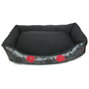 EXTRA LARGE RED AND BLACK GLAMOUR XL  DOG BED PET BED DOGBED PETBED
