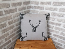 Load image into Gallery viewer, 18&quot; Grey Highland Stag Cushion Covers With Inserts -Set of 2, 4 or 6
