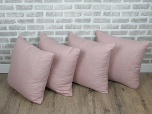 22" Dusky Pink Cushion Covers With Inserts -Set of 4