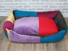 Load image into Gallery viewer, Large L Handmade Unique Patchwork Dog bed In Mixed Fabric And multiple Colours